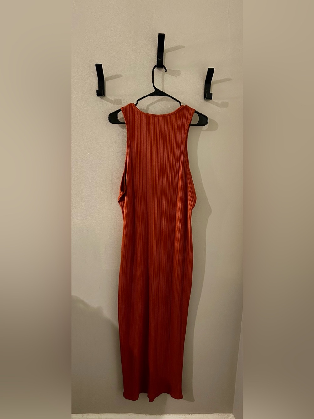 SHEIN Ribbed Knit Bodycon Maxi Dress Rust Orange XL - Picture 4 of 4